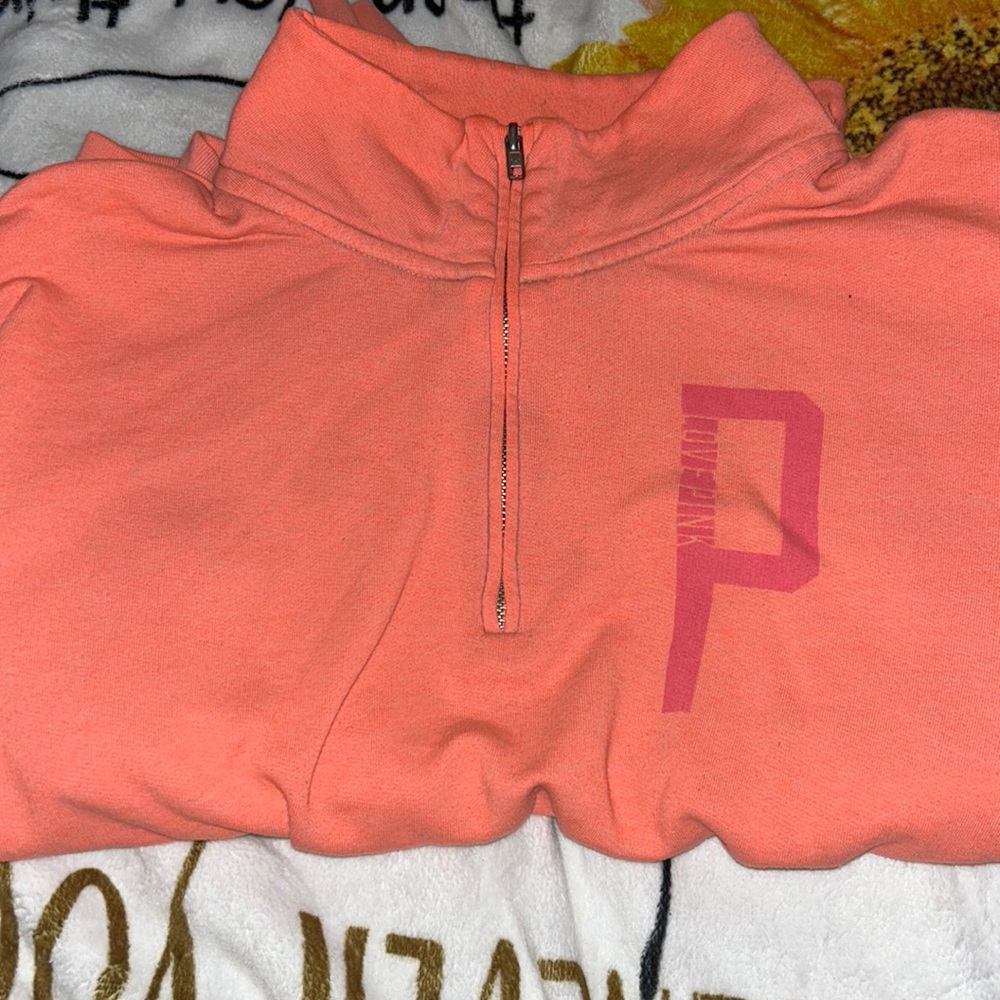 pink half zip size large